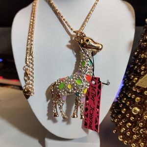 Betsey Johnson Multicolored Giraffe Necklace